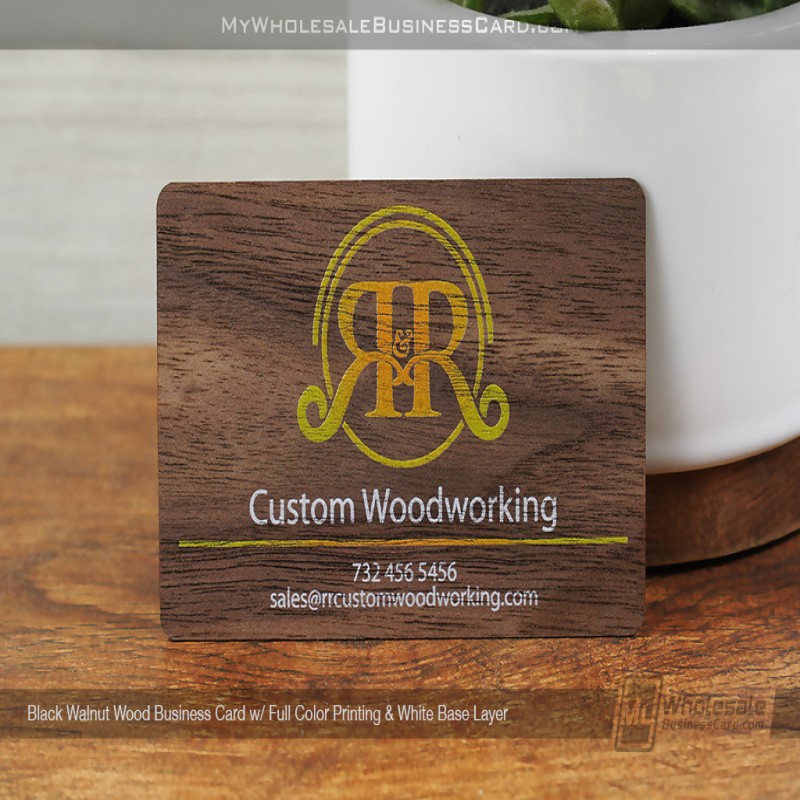 Black Walnut Wood Business Cards