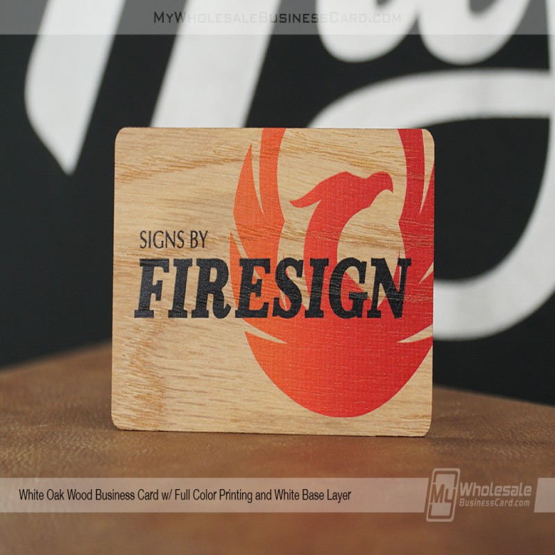 White Oak Wood Business Cards